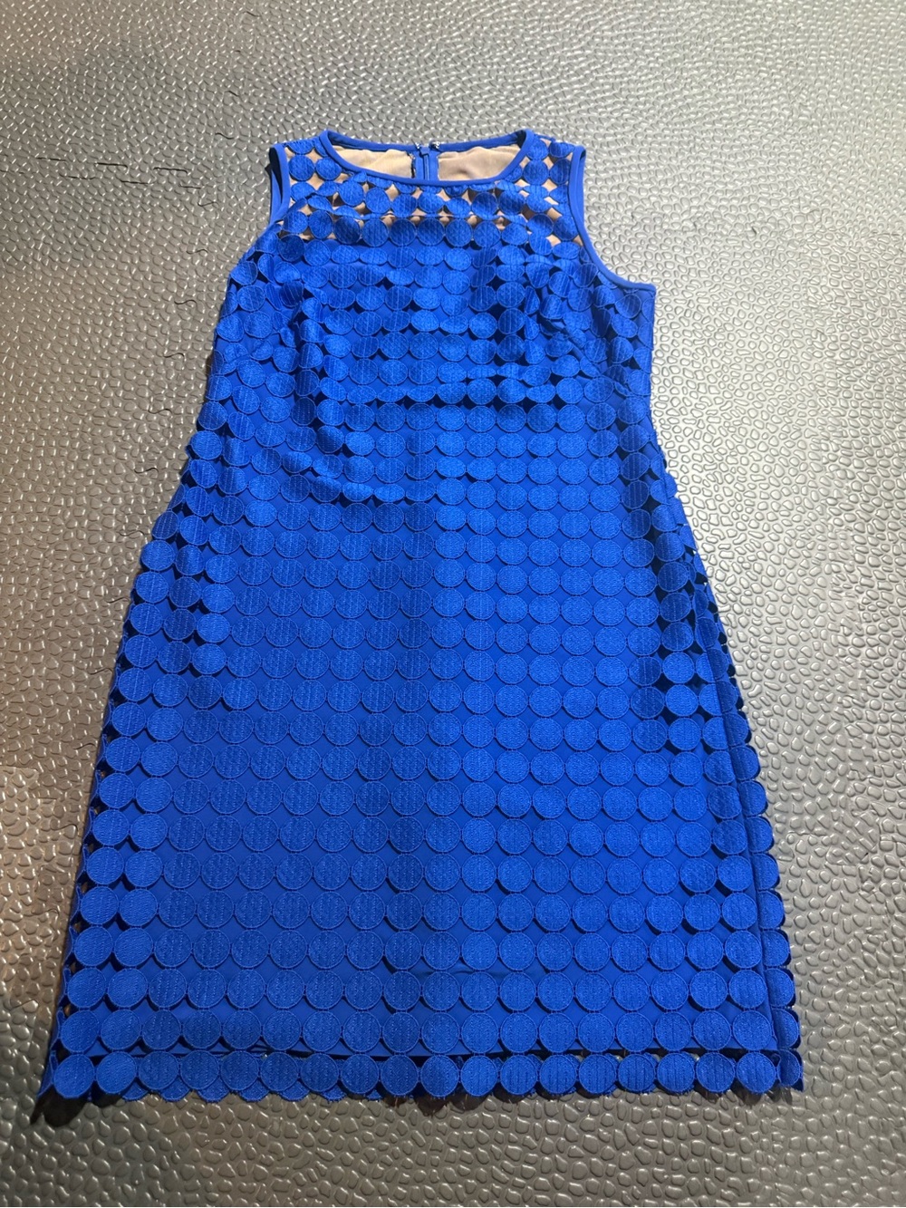 Ralph Lauren Cobalt Blue Sleeveless Circle-Overlay Midi Dress